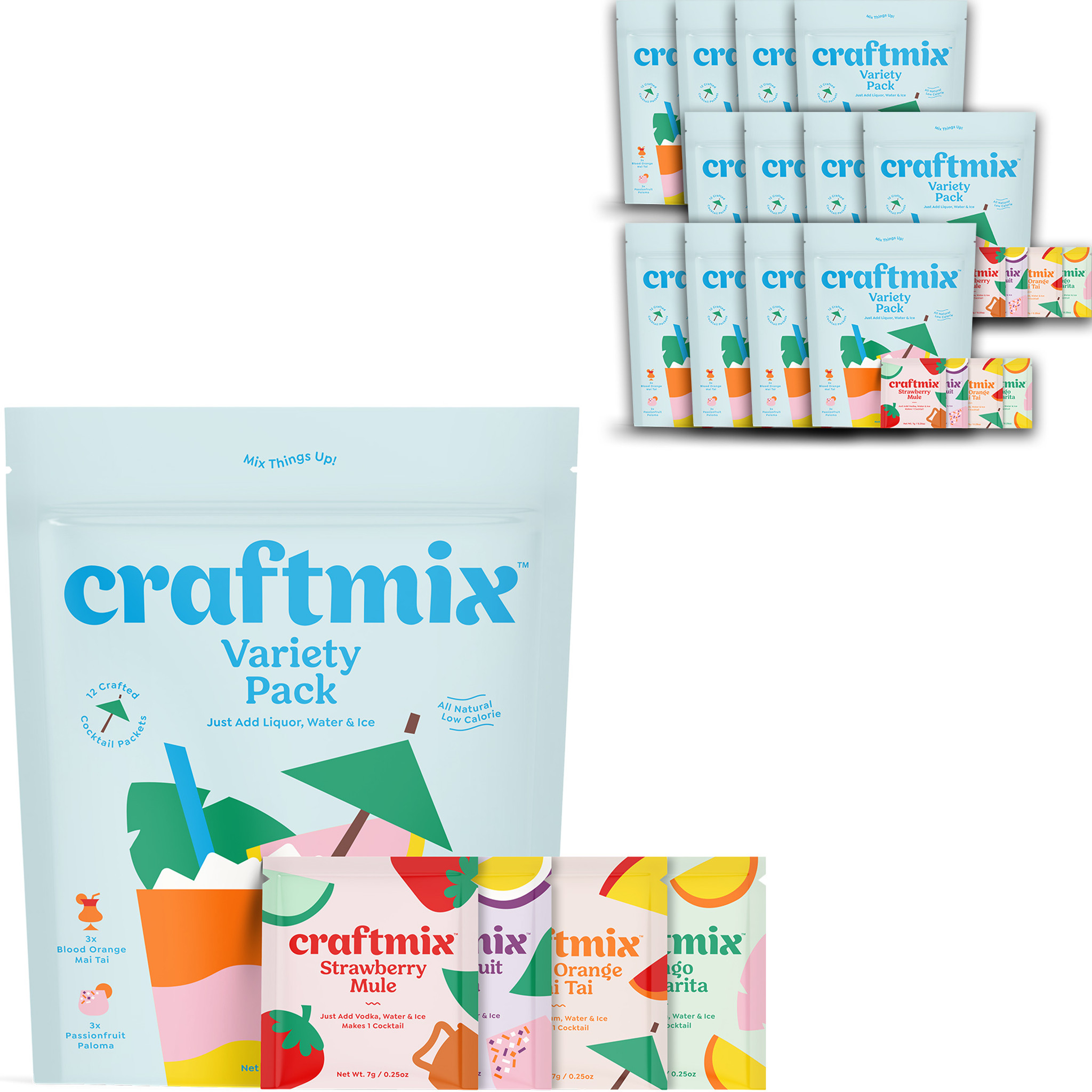 Craftmix Cocktail Mixers, Strawberry Mule with Lime & Ginger, 12
