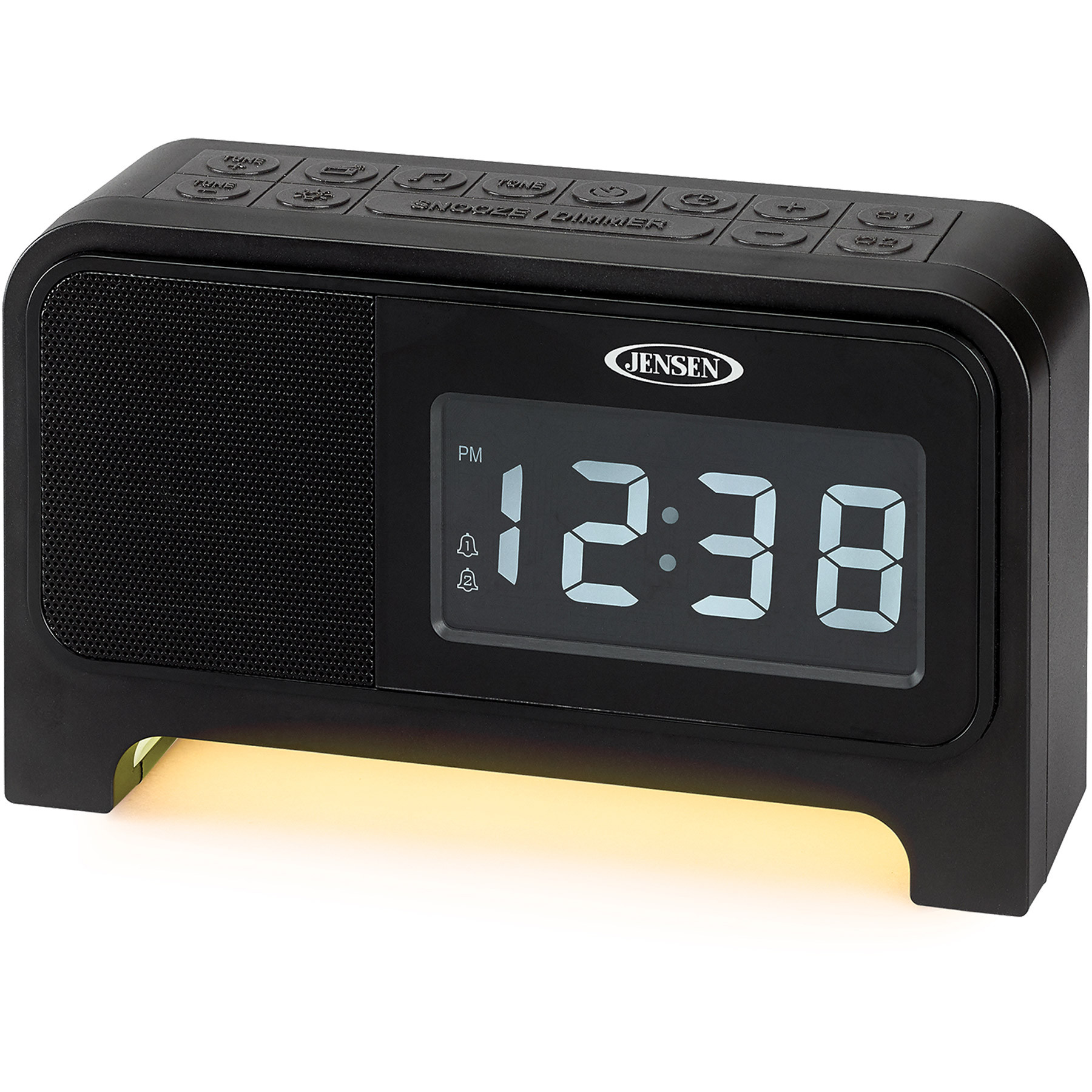 Jensen Digital Dual Alarm Soothing Sounds Clock Radio with Night