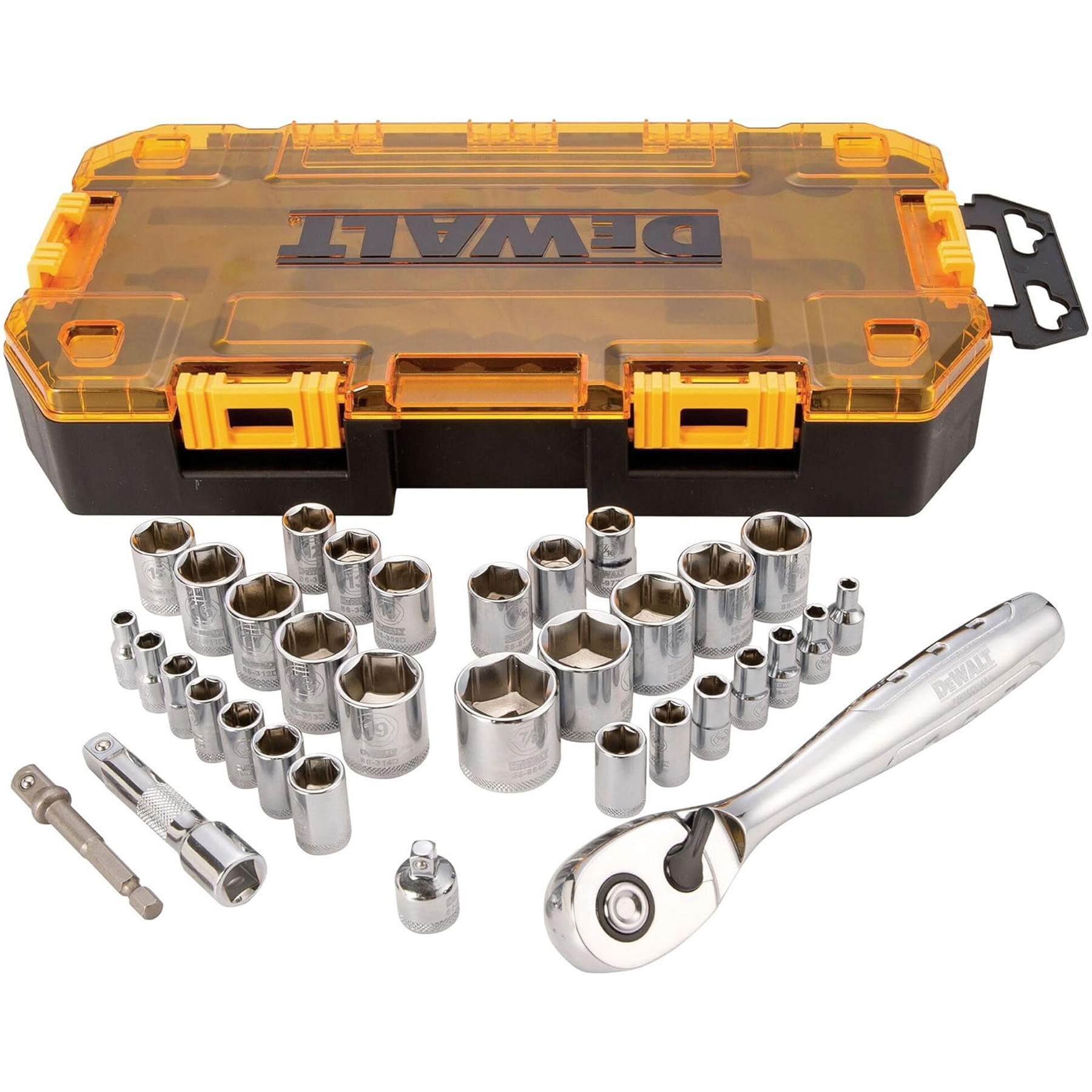 DeWalt Tough Box 34 Piece 1/4” And 3/8” Drive Socket Set - HPG Brands
