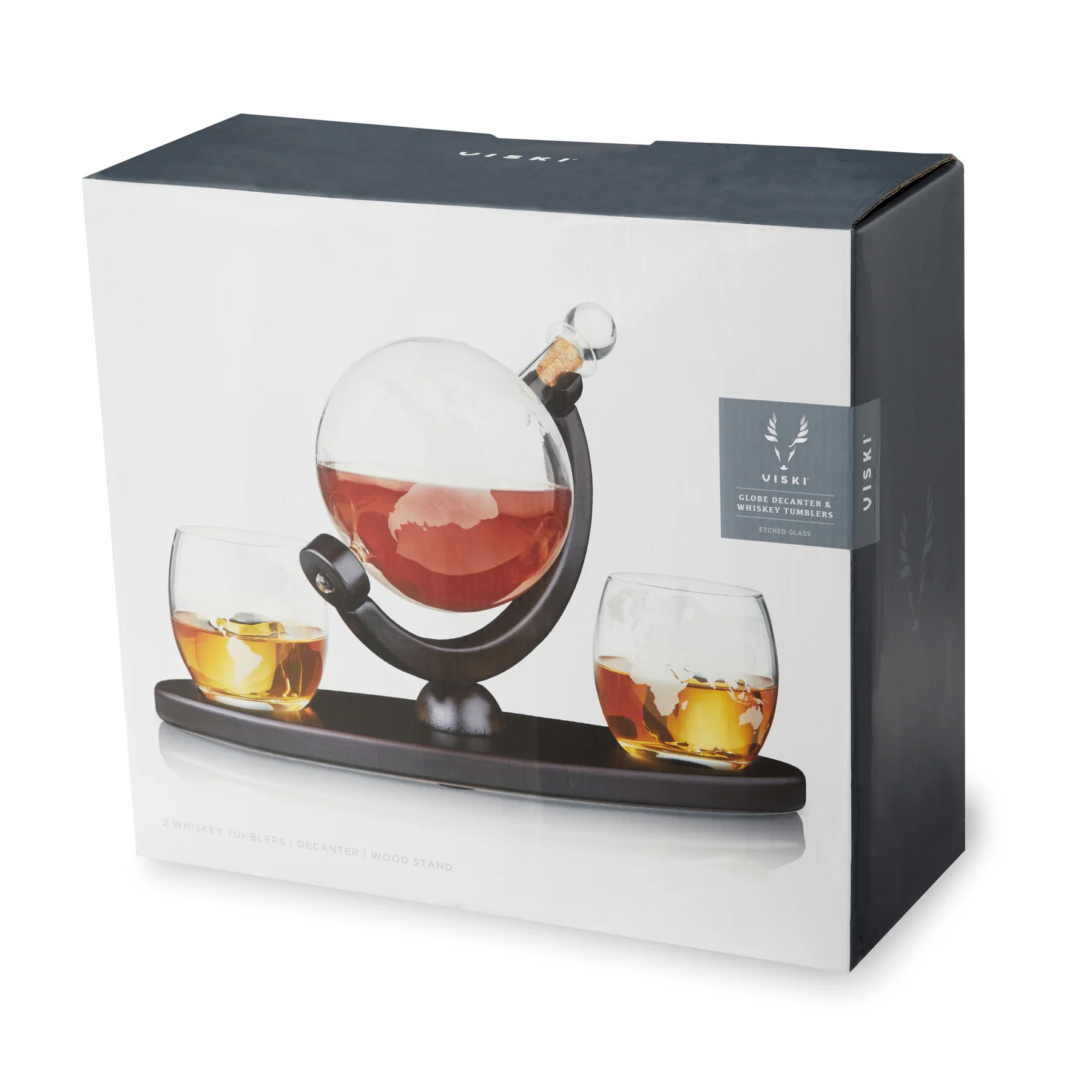 Viski Globe Decanter & Whiskey Tumblers Set - HPG Brands