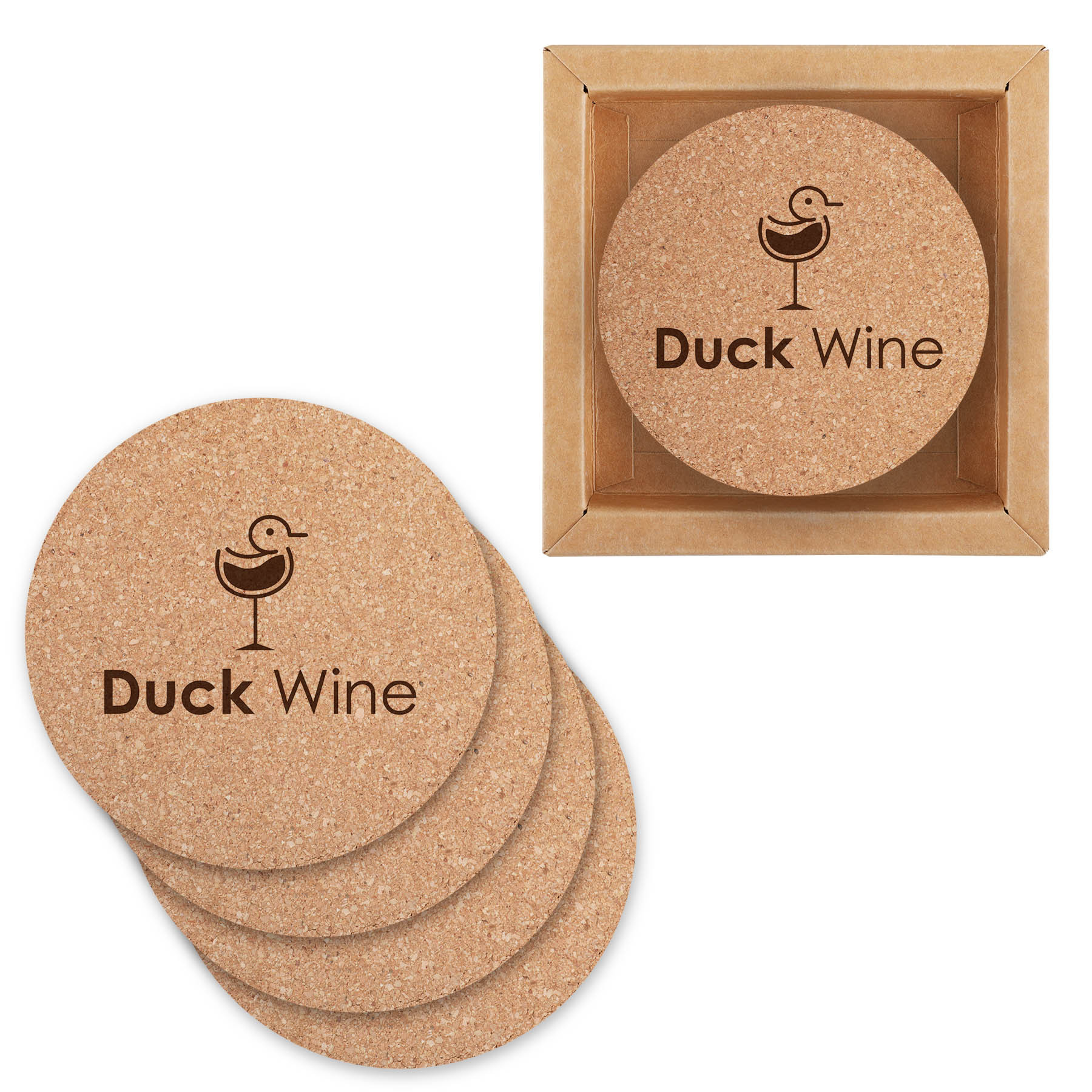 Cork 4 Pc. Coaster Set In Box - HPG Brands