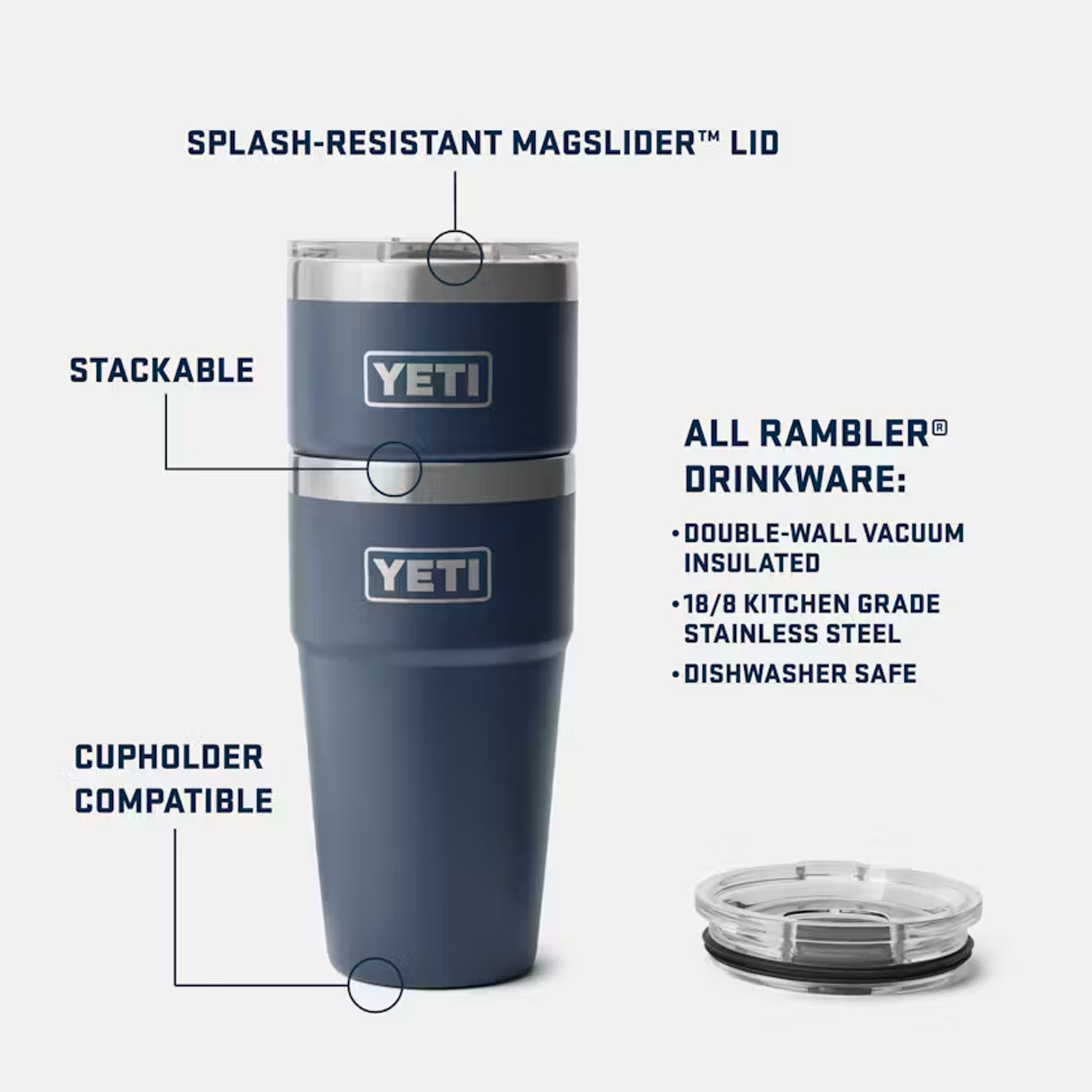 YETI YT20 車用コーヒーカップ グレー 591ml YETI Rambler® 20 oz (591 ml) Travel Mug – YETIジャパン合同会社