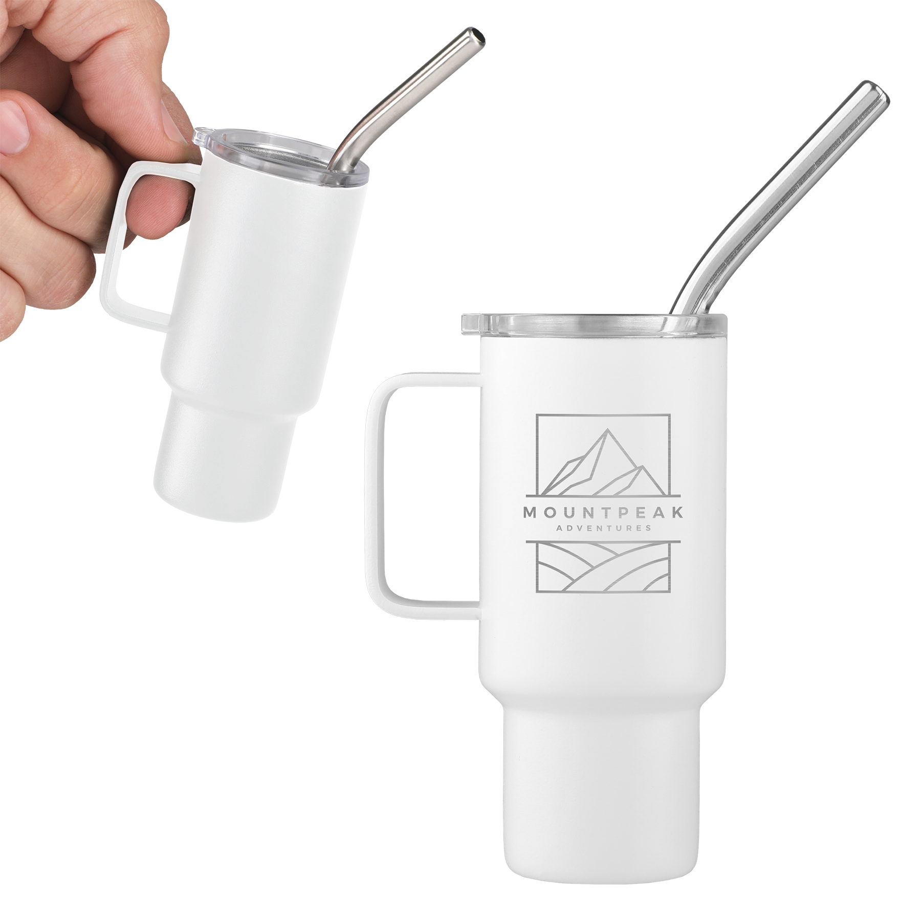 2 Oz. Mini Stainless Steel Tumbler With Straw - HPG Brands