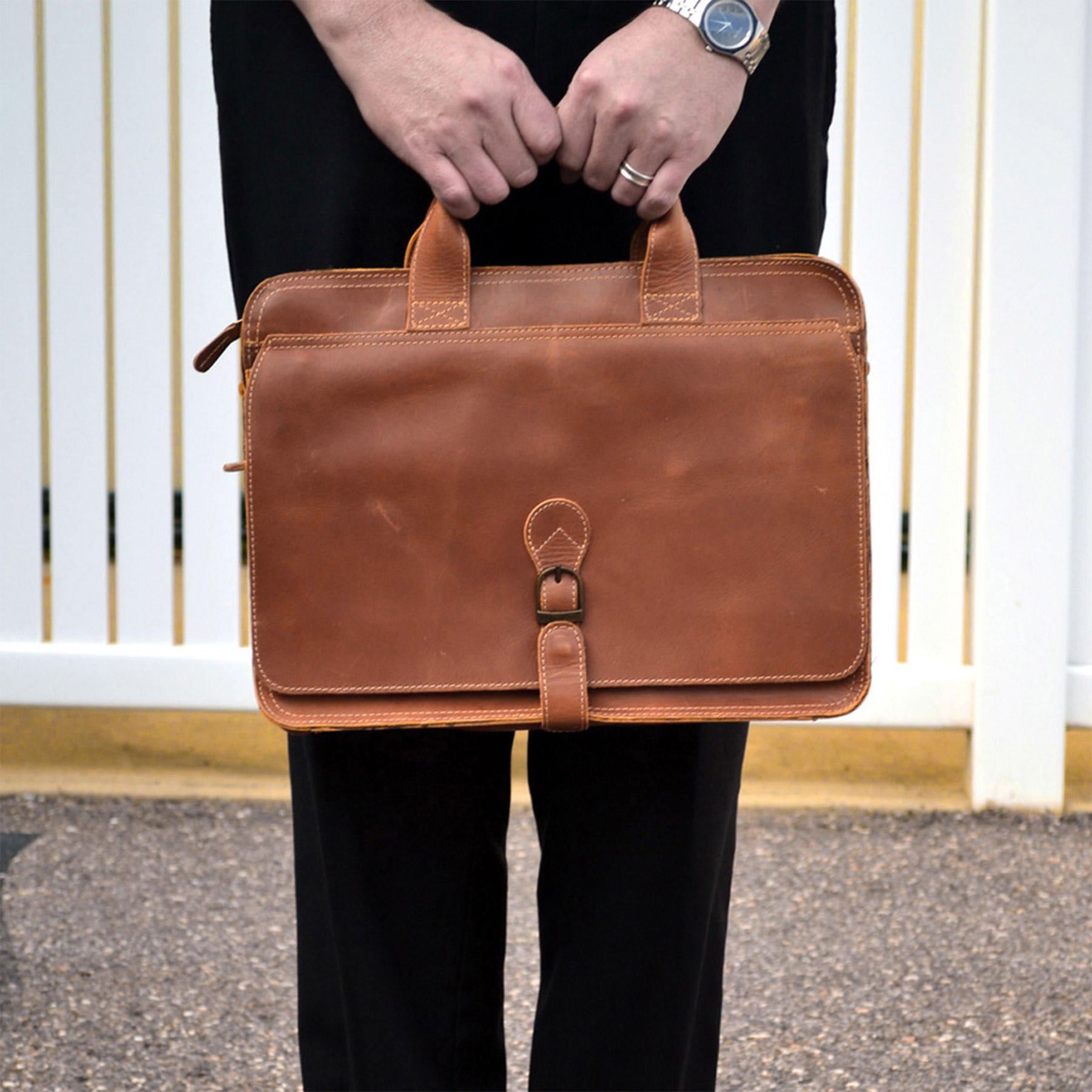 Texas Canyon Leather Briefcase - HPG Brands
