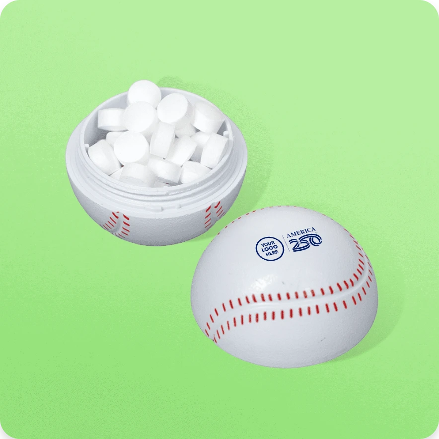 Mint Container Circular Baseball Mint Container - HPG Brands
