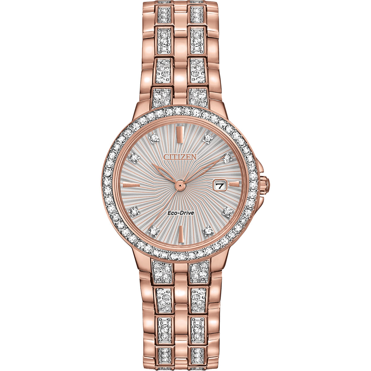 Citizen EW234856A Women's Eco-Drive Crystal Accent Rose Gold-Tone
