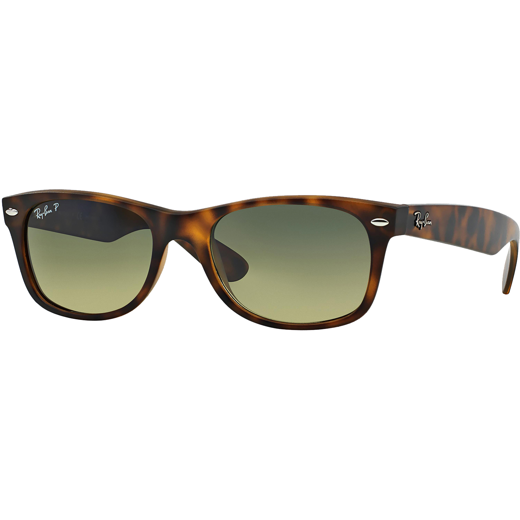 Ray-Ban RB2132 New Wayfarer Polarized Tortoise Brown/Green Sunglasses 55 18 3P Ray Ban New Wayfarer | Tortoise / Green Polar - High Country  main image 3