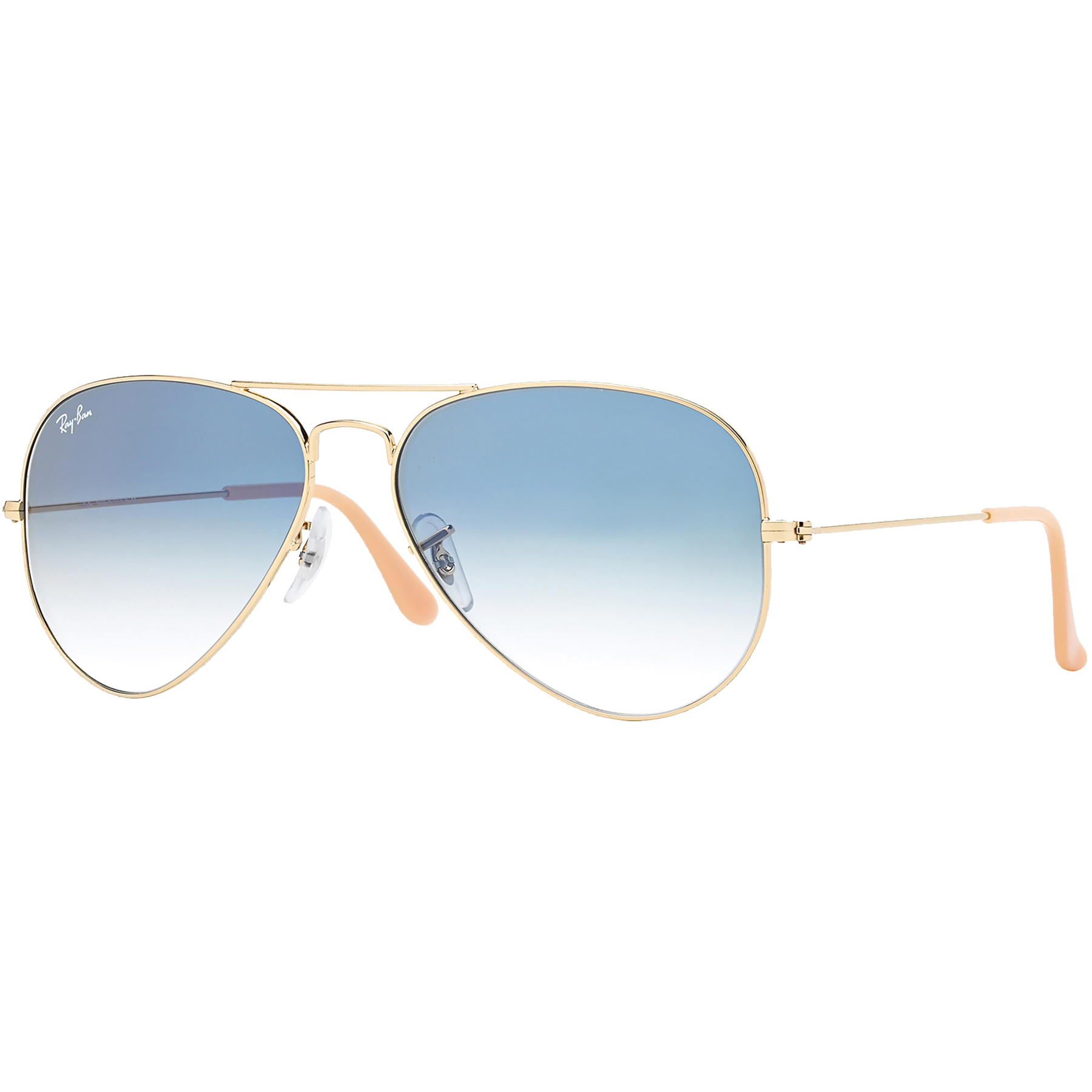Ray-Ban Powderhorn Cream\\Blue Aviator Sunglasses with Black Case Ray-Ban RB3025 Aviator Classic XL (58 - 14) with Blue lenses  main image 2