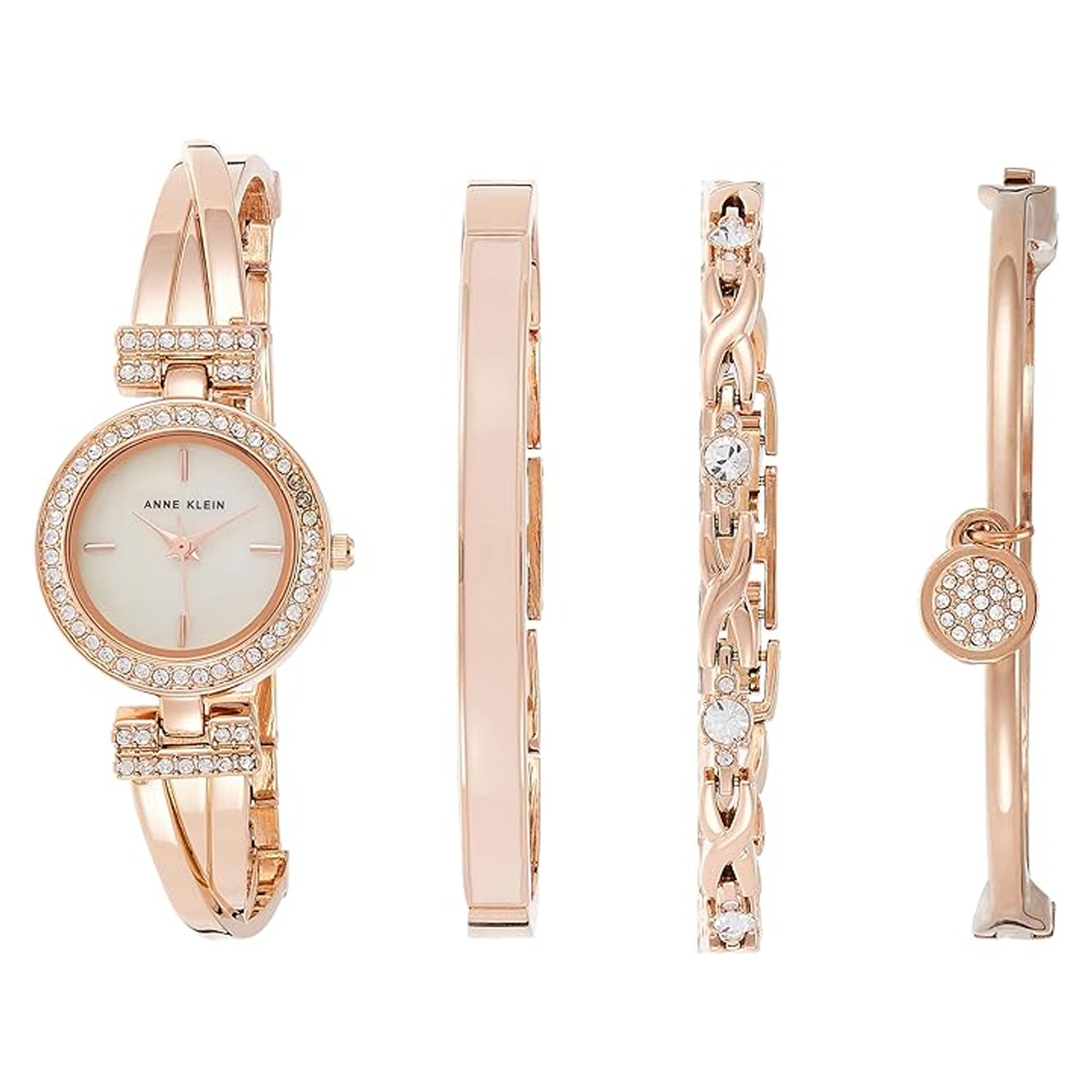Anne Klein Women's Rose Gold Bracelet Watch Set HPG Brands