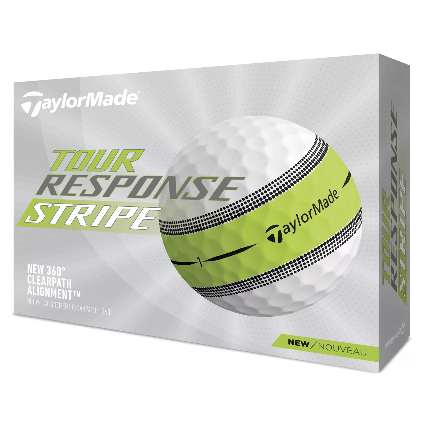 Taylormade Tour Response Stripe Lime Golf Balls - 1 Dozen