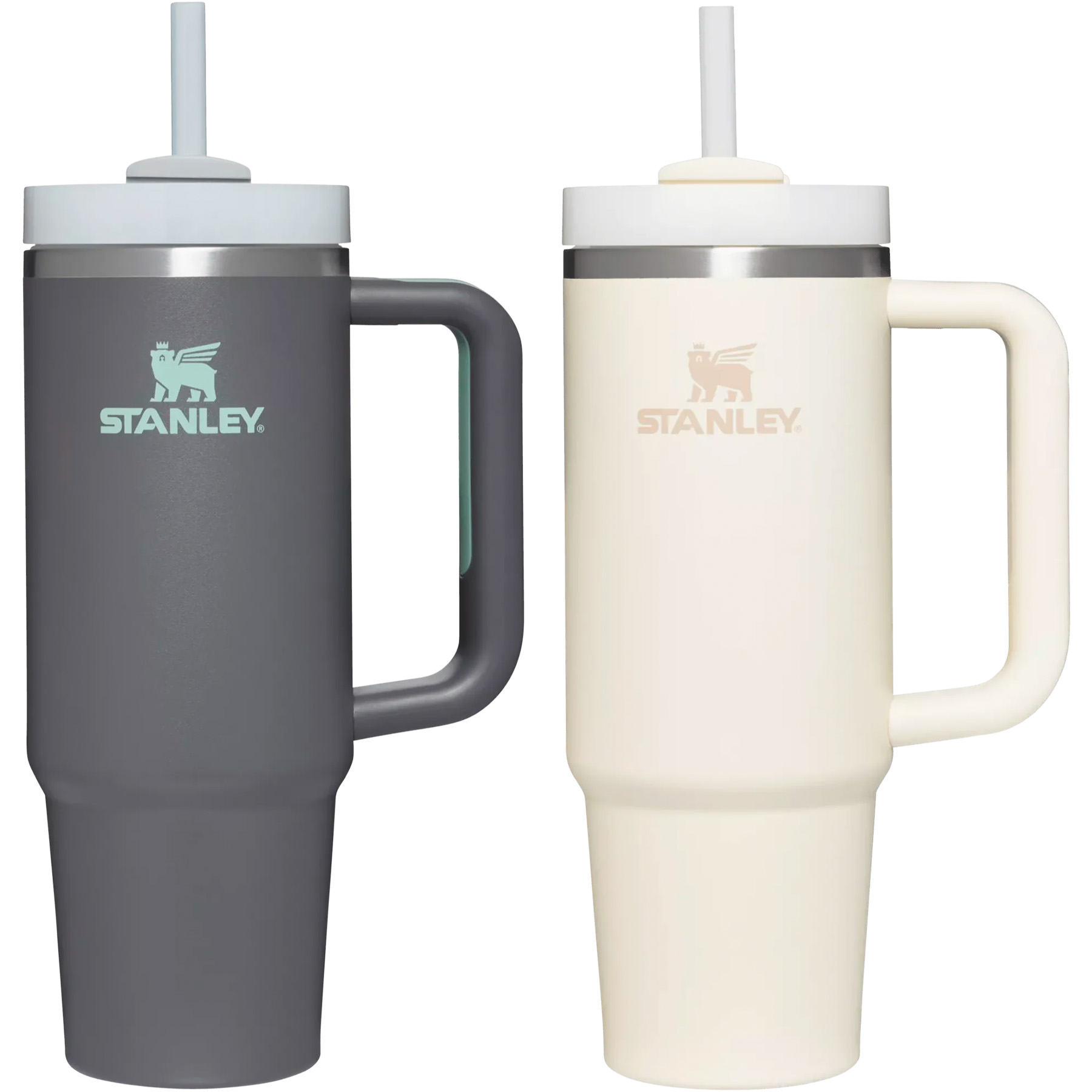 Stanley Quencher H2.0 Drinkbeker met handvat en rietje, 0,4 liter, FlowState ™-deksel met 3 standen, compatibel met bekerhouders voor reizen, roestvrij staal, geïsoleerd, BPA-vrij, pioenroos kleurig
