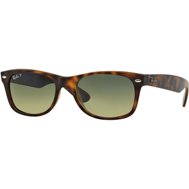 Ray-Ban Polarized New Wayfarer Sunglasses: Tortoise Matte/Green 52