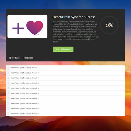 Heart/Brain Sync for Success
