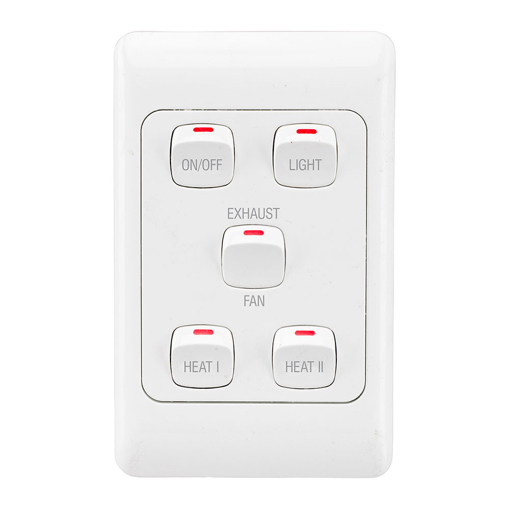 Matte Black 3-in-1 Bathroom Heater Fan Light 385mm | Fans R Us