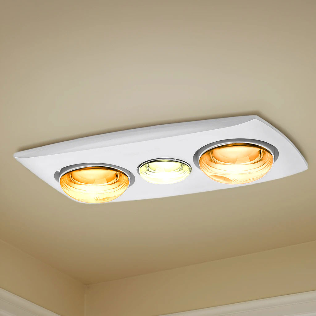 Aero Pure Bathroom Fan With Infrared Heat Lamp Ceiling Bathroom