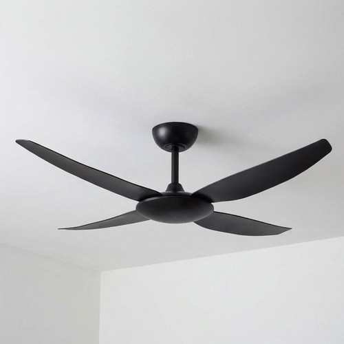 132cm 52-inch Black DC Ceiling Fan Remote Control 4 Blade 35W 6 Speed