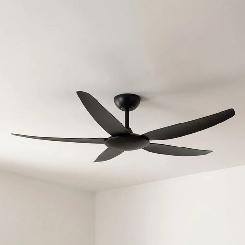 142cm 56-inch Black DC Ceiling Fan Remote Control 35W 6 Speed