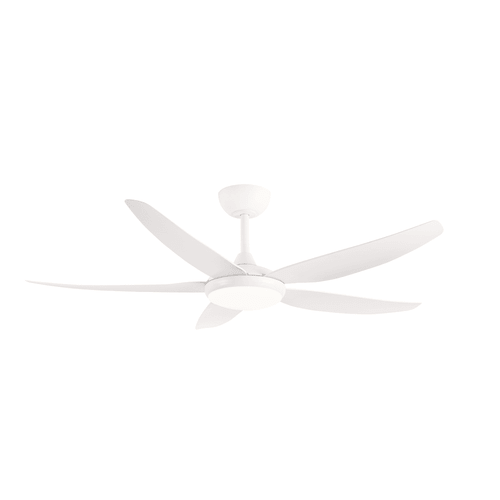 142cm 56inch Matte White Ceiling Fan With Light and Remote 35W 6 Speed