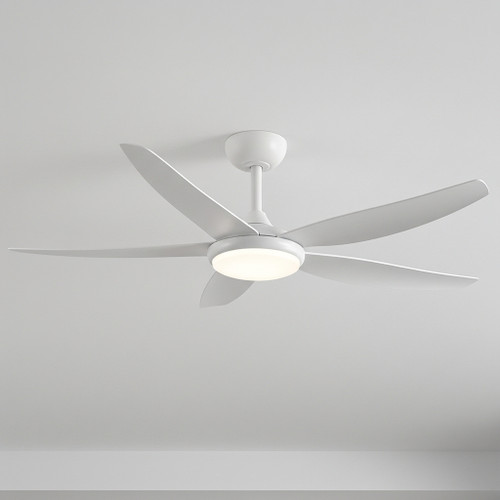 142cm 56-inch White DC Ceiling Fan With Light Remote Control 35W 6 Speed