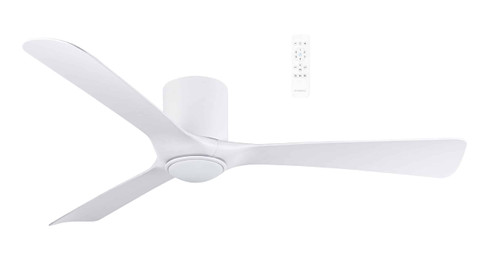 Modern White 52 Inch 3 Blade Ceiling Fan With LED CCT And Remote Control 33W DC