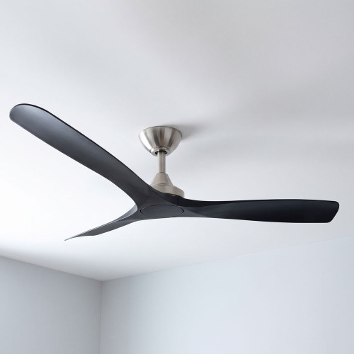 Noble 152cm 60-inch Nickel-Black DC Ceiling Fan Remote Control 3 Blade 35W 6 Speed