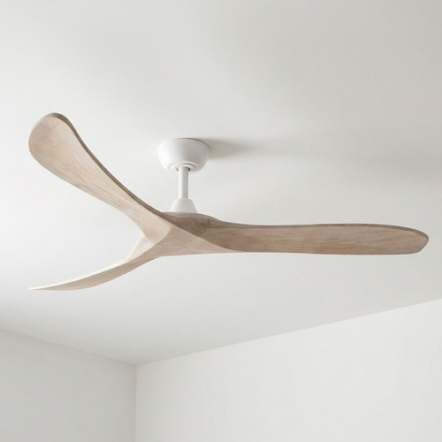 152cm 60-inch White-Oak DC Ceiling Fan Remote Control 3 Blade 39W 6 Speed