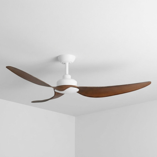 Pisacane 142cm 56-inch White-Koa DC Ceiling Fan Remote Control 3 Blade 39W 6 Speed