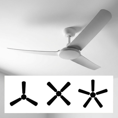 132cm 52-inch White DC Ceiling Fan Remote Control Convertible 3-4-5 Blades 38W