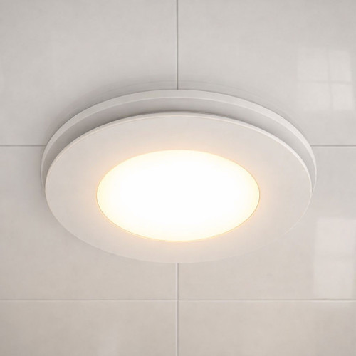 White Exhaust Fan 50W With Timer and 15W Tri-CCT LED Light 1100lm 33cm