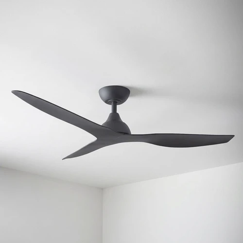 122cm 48-inch Black DC Ceiling Fan Smart Remote Control 3 Blade 45W 6 Speed