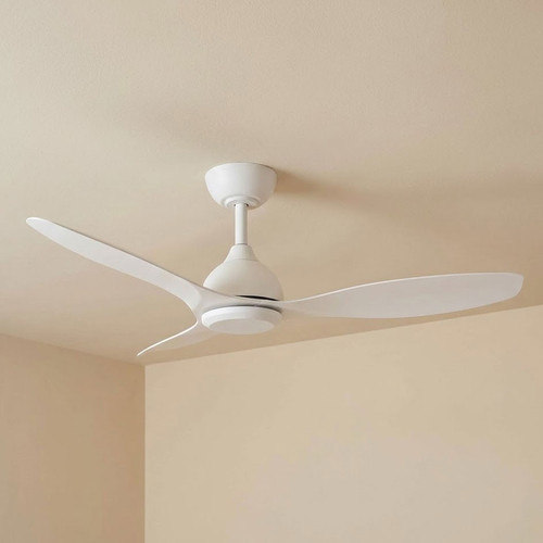 132cm 52-inch White DC Ceiling Fan Remote Control 3 Blade 36W Smart 6 Speed