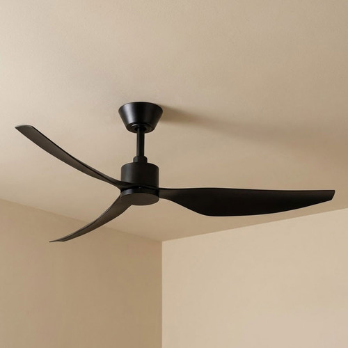 127cm 50-inch Black DC Ceiling Fan Smart Remote Control 3 Blade 33W 6 Speed