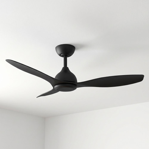 122cm 48-inch Black DC Ceiling Fan Smart Remote Control 3 Blade 36W 6 Speed