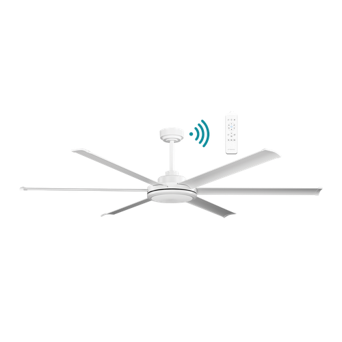 165cm 65-inch White DC Ceiling Fan With Light Smart WIFI Remote 6 Blades 55W