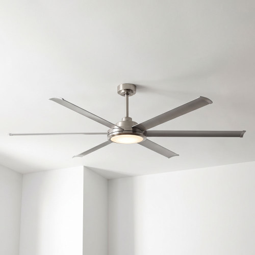 183cm 72-inch Nickel DC Ceiling Fan With Light Smart WIFI Remote 6 Blades 55W