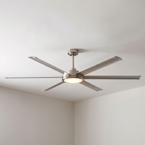 213cm 84-inch Nickel DC Ceiling Fan With Light Smart WIFI Remote 6 Blades 55W