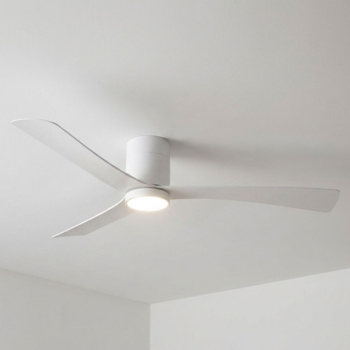 132cm 52-inch White DC Ceiling Fan Hugger Low Profile Light WIFI Smart Remote 3 Blade 33W