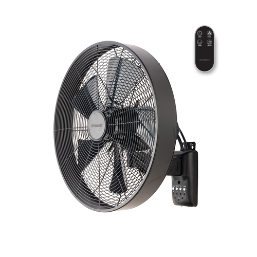 400mm 15-inch Black AC Wall Fan Remote Control 5 Blade 55W 3 Speed
