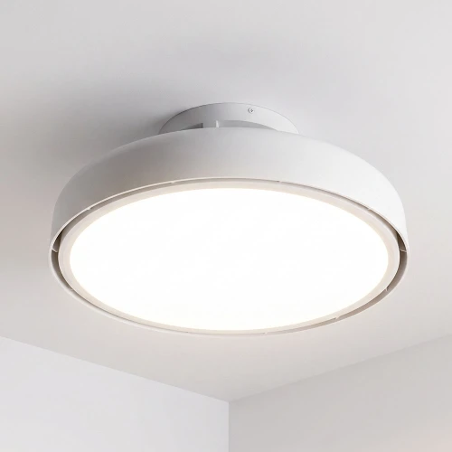 Bladeless White DC Ceiling Fan With Light WiFi Smart Remote 18W