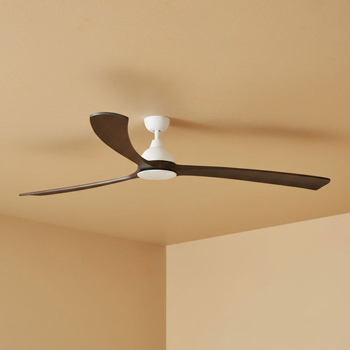 217cm 86-inch White-Walnut DC Ceiling Fan Smart Remote Control 3 Blade 50W 6 Speed