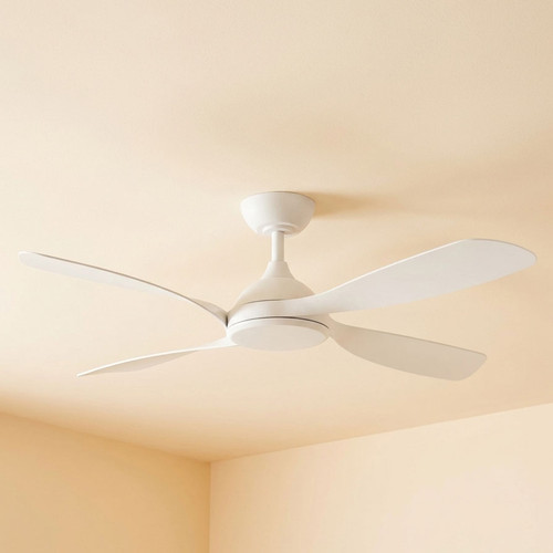 132cm 52-inch White DC Ceiling Fan Remote Control Smart 4 Blade 40W 6 Speed