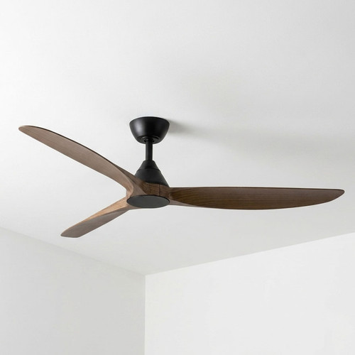 142cm 56-inch Black-Teak DC Ceiling Fan With WiFi Remote Smart 3 Blade 35W 6 Speed
