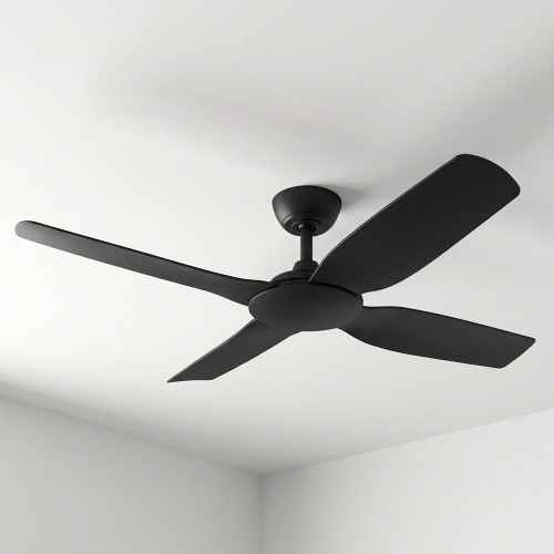 122cm 48-inch Black DC Ceiling Fan Smart WiFi Remote 4 Blade 33W 6 Speed