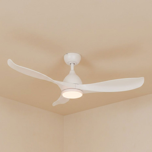 132cm 52-inch White DC Ceiling Fan With Light Smart WiFi Remote 3 Blade 34W