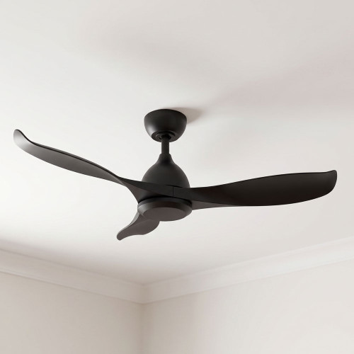 132cm 52-inch Black DC Ceiling Fan WiFi Smart Remote 3 Blade 34W 6 Speed