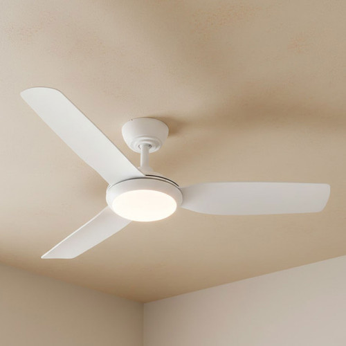 122cm 48-inch White Smart DC Ceiling Fan With Light WiFi Remote 3 Blade 33W
