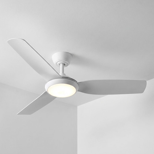 122cm 48-inch White DC Ceiling Fan With Light WiFi Smart Remote 3 Blade 33W