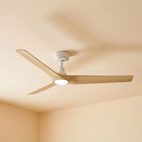 132cm 52-inch White-Oak DC Ceiling Fan With Light Smart WIFI Remote 3 Blade 28W