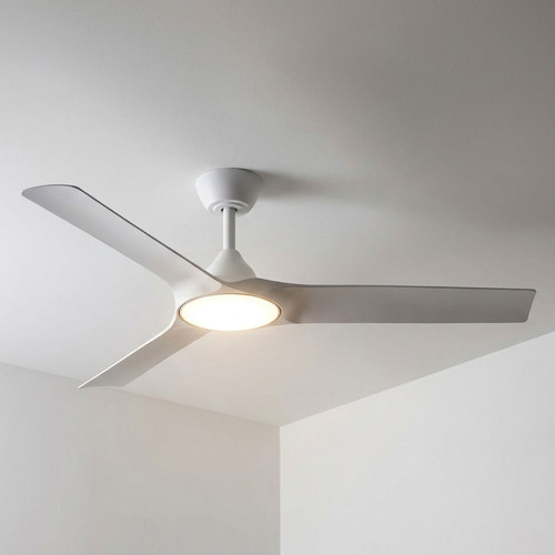 132cm 52-inch White DC Ceiling Fan With 24W Light WiFi Smart Remote 3 Blade 33W