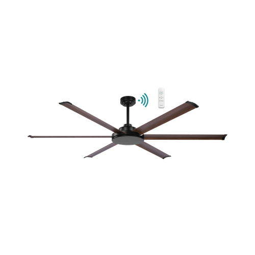 213cm 84-inch Black-Walnut Smart DC Ceiling Fan WIFI Remote 6 Blade 55W 6 Speed
